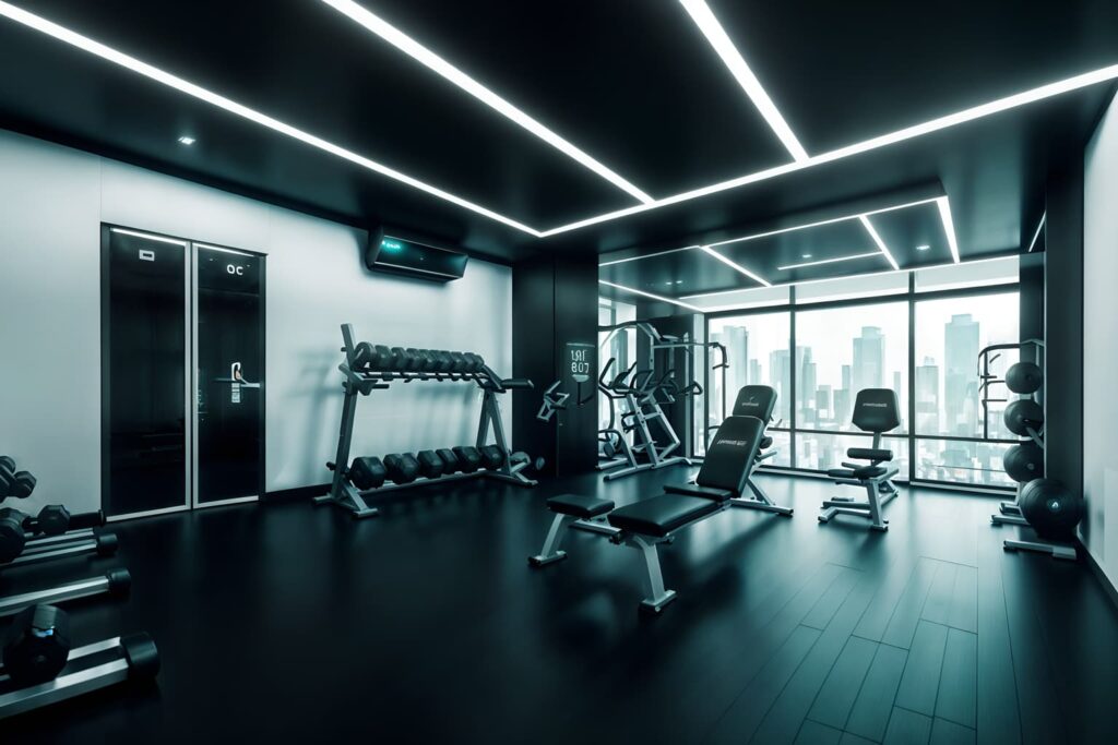 empty-gym-with-mirrors common idea of fitness focused on appearance
