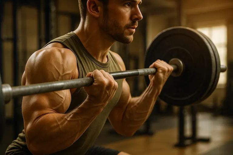 How Building Muscle Boosts Your Metabolism Naturally Person lifting weights to increase muscle and improve metabolism