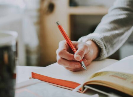 Journaling for mental health with notebook and pen in a calm setting
